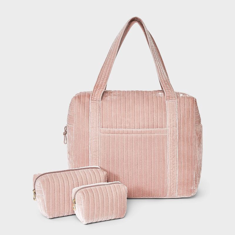 slide 6 of 6, Cosmetic Pouch 2pc Set - Universal Thread™ Pink, 2 ct