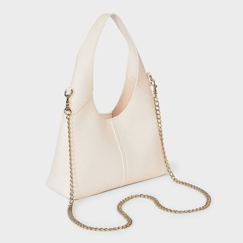 slide 3 of 5, Mini Slouchy Chain Handbag - Universal Thread™ Off-white, 1 ct