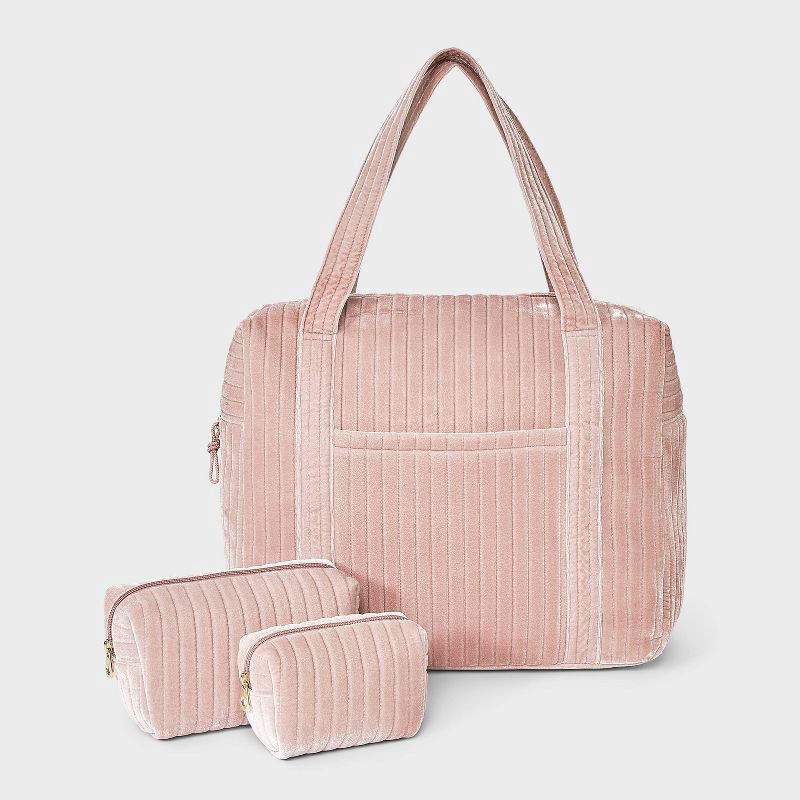 slide 7 of 7, Velvet Weekender Duffel Bag - Universal Thread™ Pink, 1 ct