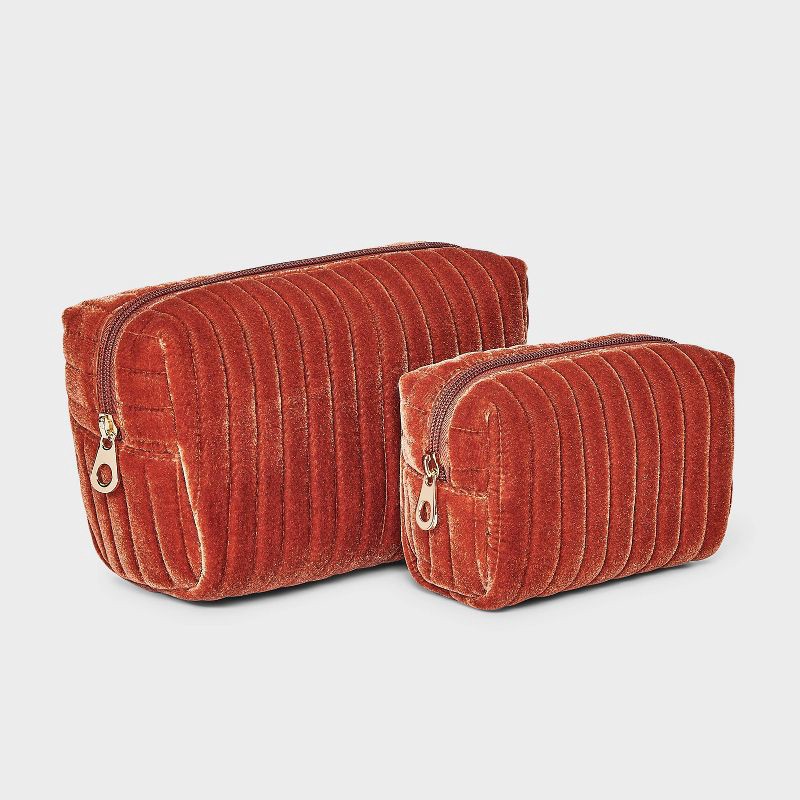 slide 2 of 6, Cosmetic Pouch 2pc Set - Universal Thread™ Orange, 2 ct