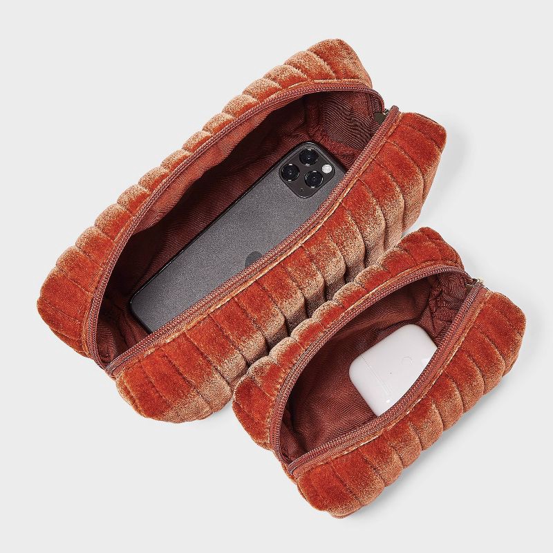 slide 3 of 6, Cosmetic Pouch 2pc Set - Universal Thread™ Orange, 2 ct