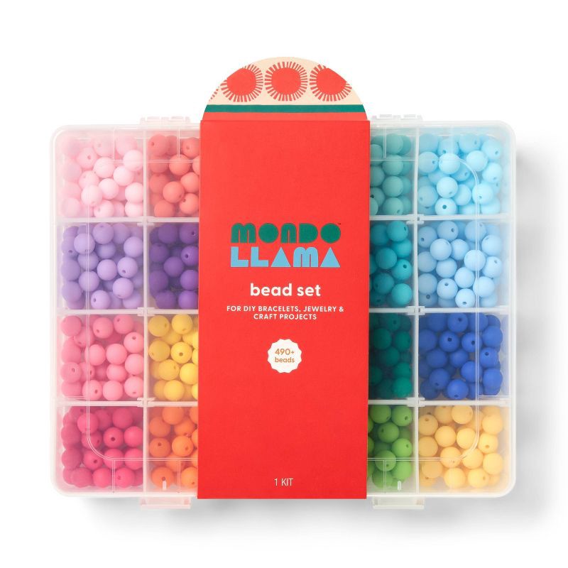 slide 1 of 5, 490+ Rainbow Acrylic Round Bead Kit - Mondo Llama™, 1 ct