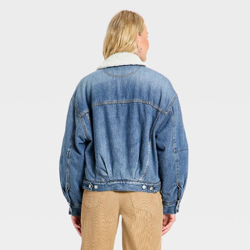 slide 2 of 3, Women's Bubble Denim Jacket - Universal Thread™ Light Wash L, 1 ct