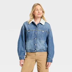Women's Bubble Denim Jacket - Universal Thread™ Light Wash XL
