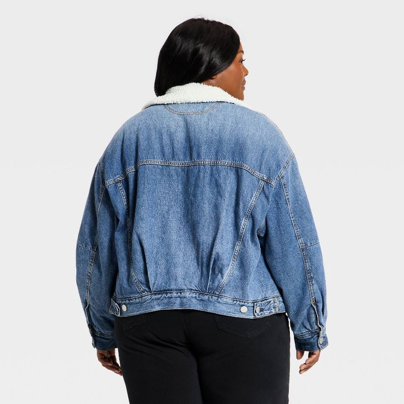 slide 2 of 3, Women's Bubble Denim Jacket - Universal Thread™ Light Wash XXL, 1 ct