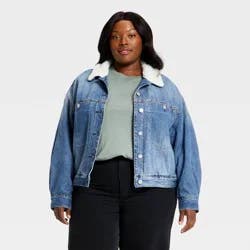Women's Bubble Denim Jacket - Universal Thread™ Light Wash XXL
