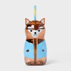 10 fl oz Figural Squirrel Tumbler with Straw Blue - Pillowfort™