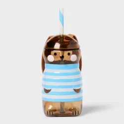 10 fl oz Figural Bunny Tumbler with Straw Sky Blue - Pillowfort™