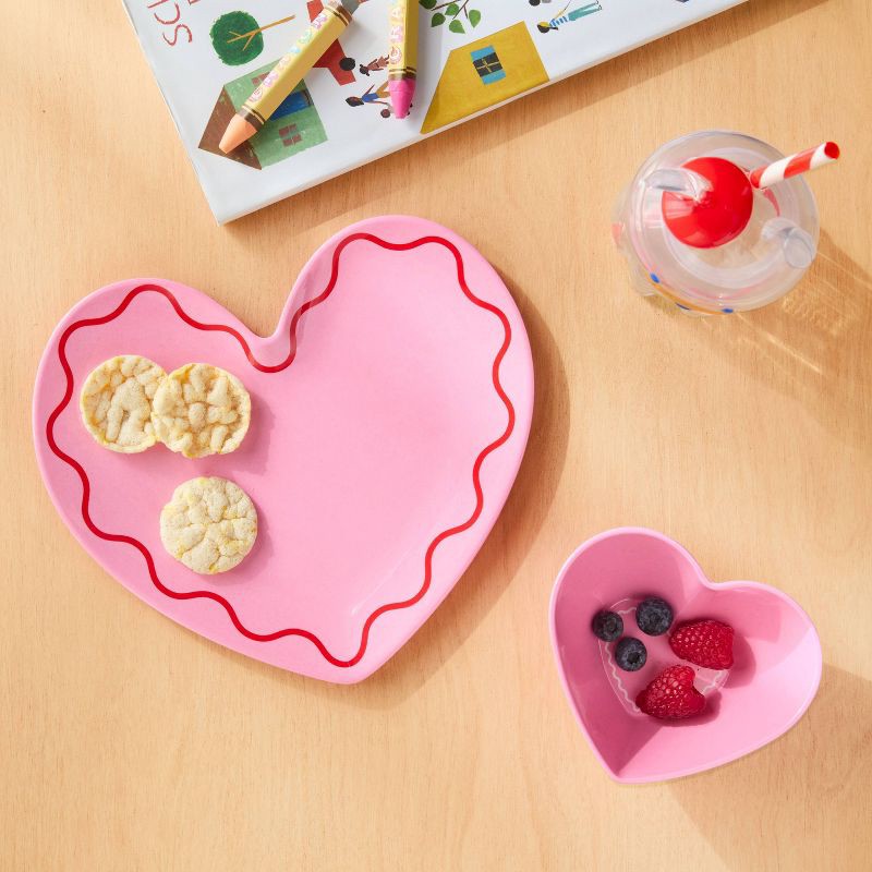 slide 2 of 3, 8" Bamboo Composite Dinner Plate Pink - Pillowfort™, 1 ct