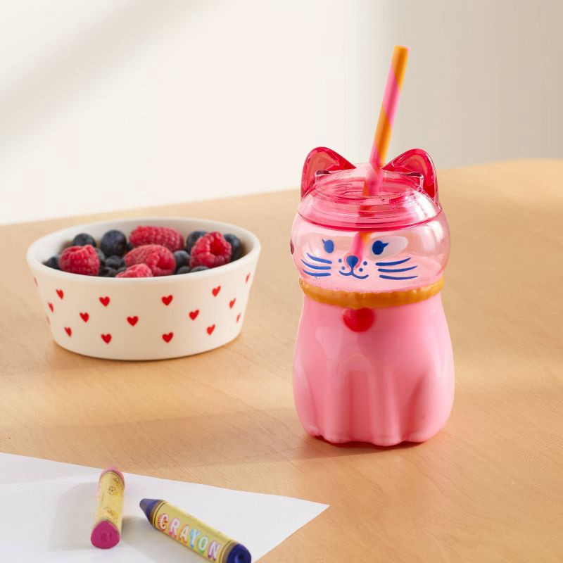 slide 2 of 3, 12 fl oz Figural Cat shape with Necklace Tumbler - Pillowfort™, 12 fl oz