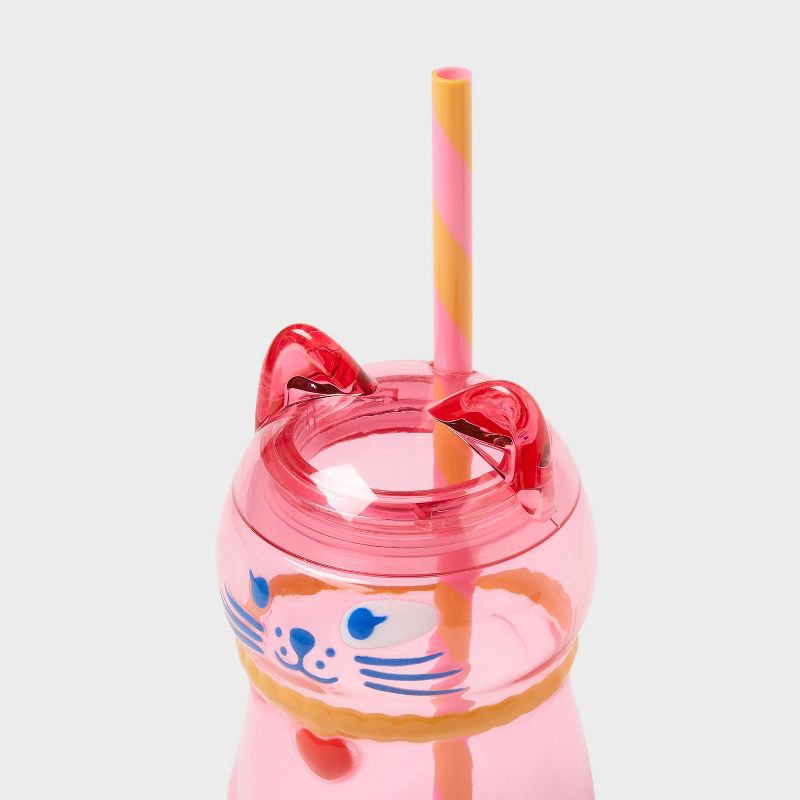 slide 3 of 3, 12 fl oz Figural Cat shape with Necklace Tumbler - Pillowfort™, 12 fl oz