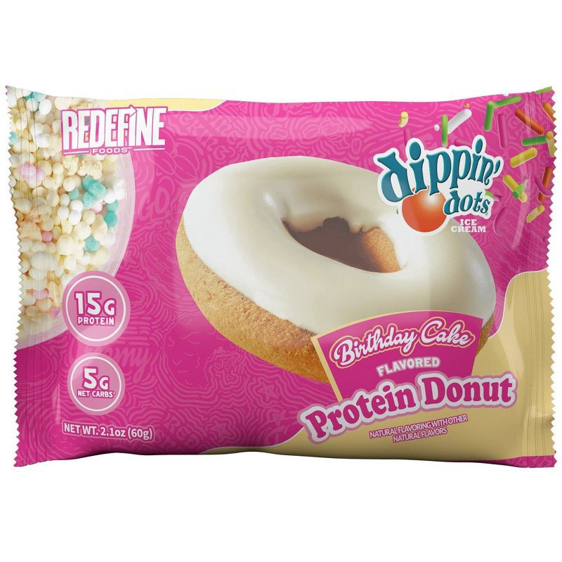 slide 4 of 7, Redefine Foods Dippin Dots Birthday Cake Flavored Protein Donut - 8.5oz/4ct, 4 ct; 8.5 oz