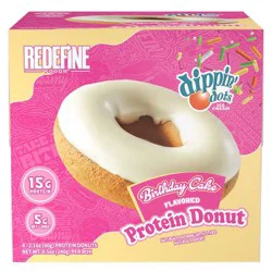 Redefine Foods Dippin Dots Birthday Cake Flavored Protein Donut - 8.5oz/4ct