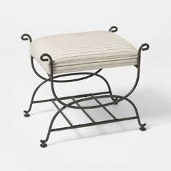 Threshold designed w/Studio McGee Metal Ottoman Performance Stripe Fabric - Threshold™ designed with Studio McGee; Fully Assembled