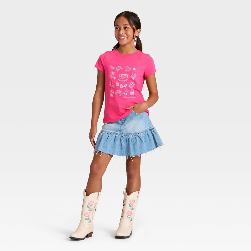 slide 4 of 4, Girls' Short Sleeve 'Pastries' Graphic T-Shirt - Cat & Jack™ Pink S, 1 ct