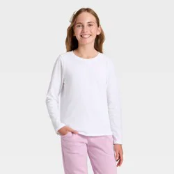 Girls' Long Sleeve T-Shirt - Cat & Jack™ White XS