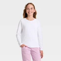 Girls' Long Sleeve T-Shirt - Cat & Jack™ White XL