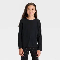 Girls&#x27; Long Sleeve T-Shirt - Cat &amp; Jack™ Black S