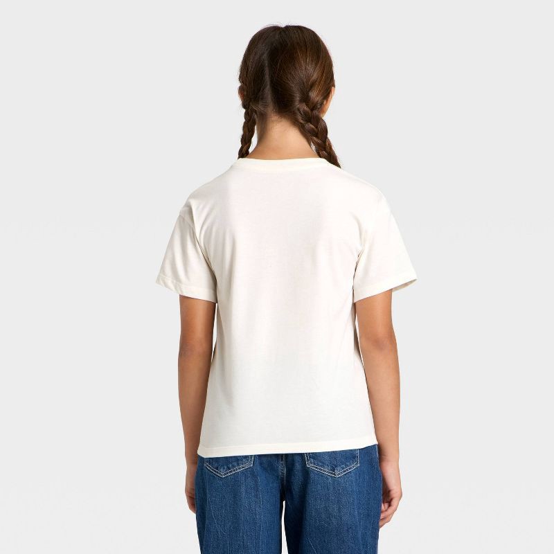 slide 3 of 4, Girls' Short Sleeve 'Cat Cake' Oversized Graphic T-Shirt - Cat & Jack™ Off-White M, 1 ct