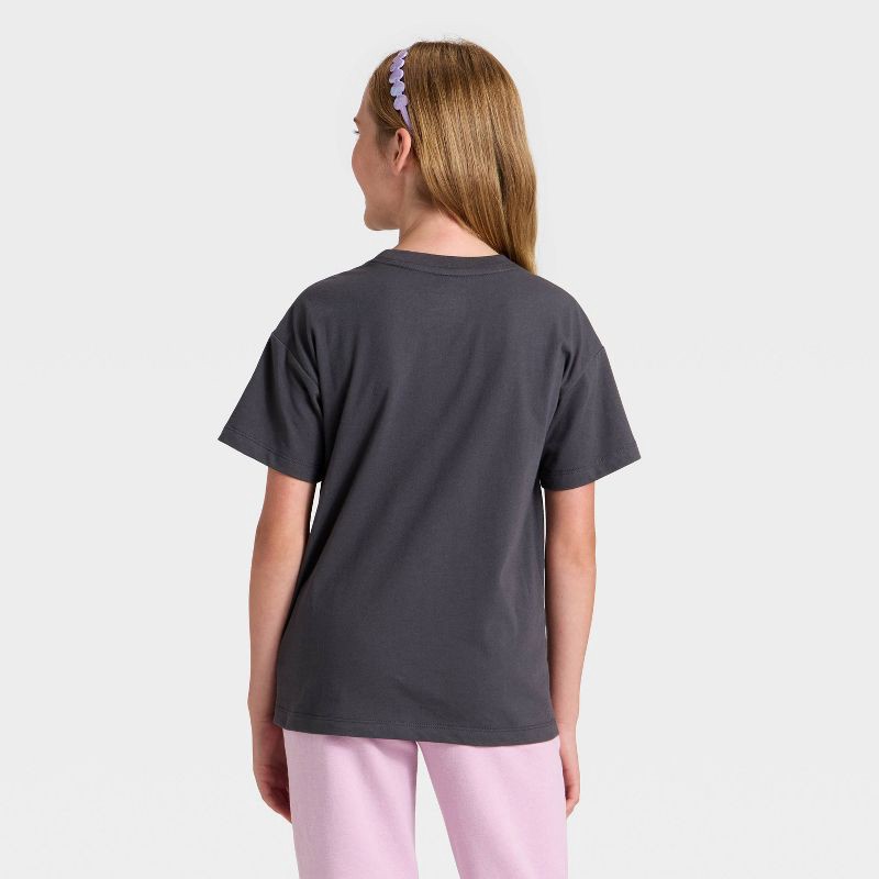 slide 2 of 3, Girls' Short Sleeve 'seville' Oversized Graphic T-Shirt - Cat & Jack™ Dark Gray XL, 1 ct