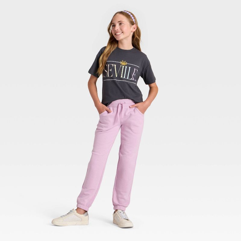 slide 3 of 3, Girls' Short Sleeve 'seville' Oversized Graphic T-Shirt - Cat & Jack™ Dark Gray XL, 1 ct