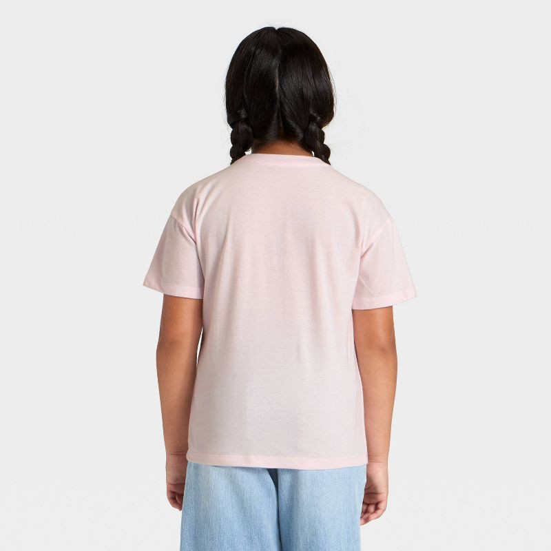 slide 3 of 4, Girls' Short Sleeve 'Bien Bunny' Oversized Graphic T-Shirt - Cat & Jack™ Light Pink XL, 1 ct