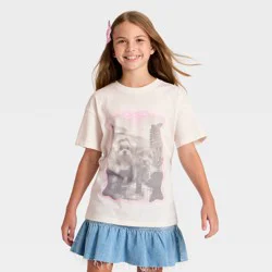 Girls' Short Sleeve 'City Dogs' Oversized Graphic T-Shirt - Cat & Jack™ Cream L