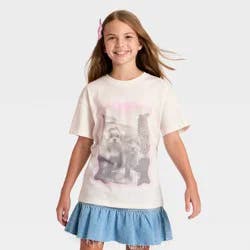 Girls' Short Sleeve 'City Dogs' Oversized Graphic T-Shirt - Cat & Jack™ Cream L