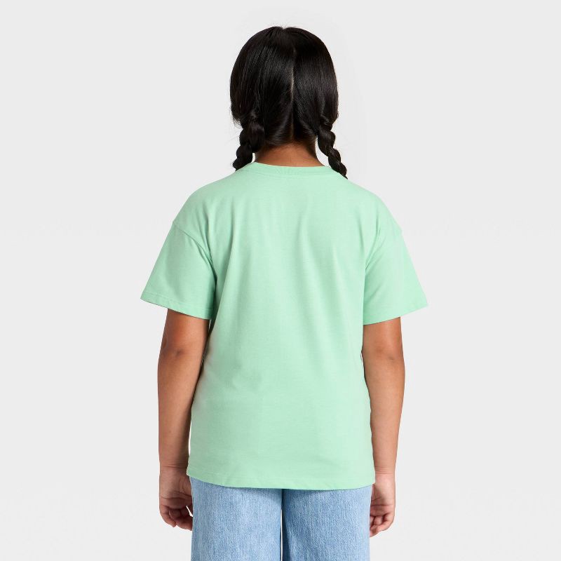 slide 2 of 3, Girls' Short Sleeve 'Heart Balloons' Oversized Graphic T-Shirt - Cat & Jack™ Mint Green S, 1 ct