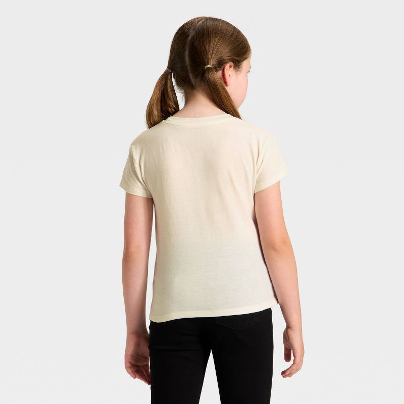 slide 4 of 4, Girls' Short Sleeve 'Christmas Cat' Flip Sequin T-Shirt - Cat & Jack™ Cream XL, 1 ct