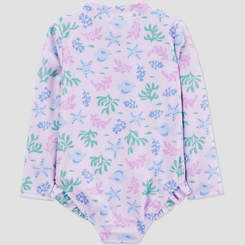 slide 3 of 4, Carter's Just One You® Toddler Girls' Long Sleeve Sea Life One Piece Rash Guard Swimsuit - Purple 18M, 1 ct