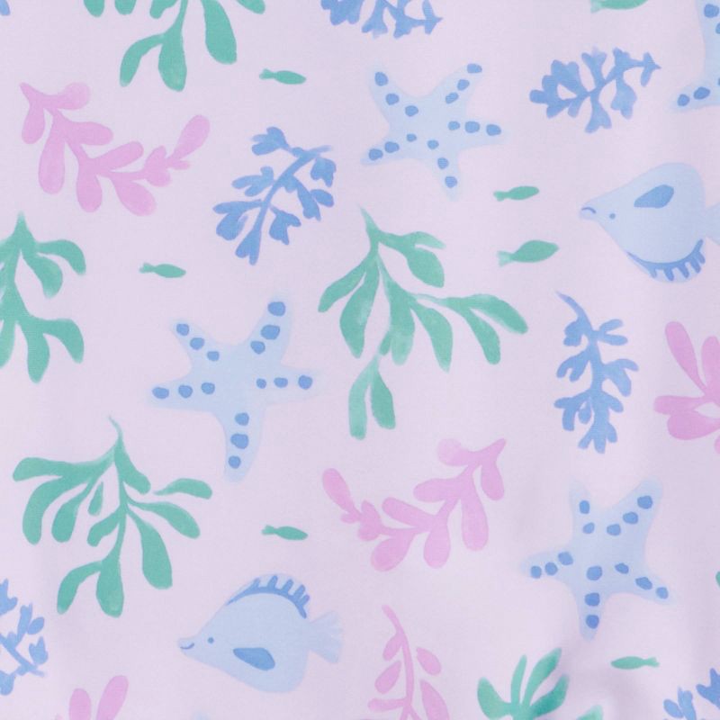 slide 4 of 4, Carter's Just One You® Toddler Girls' Long Sleeve Sea Life One Piece Rash Guard Swimsuit - Purple 18M, 1 ct