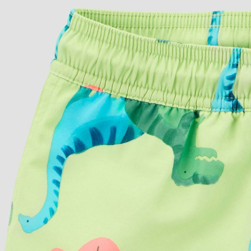 slide 4 of 4, Carter's Just One You® Toddler Boys' Long Sleeve Dino 2PC Rash Guard & Swim Trunk Set - Green 18M, 2 ct