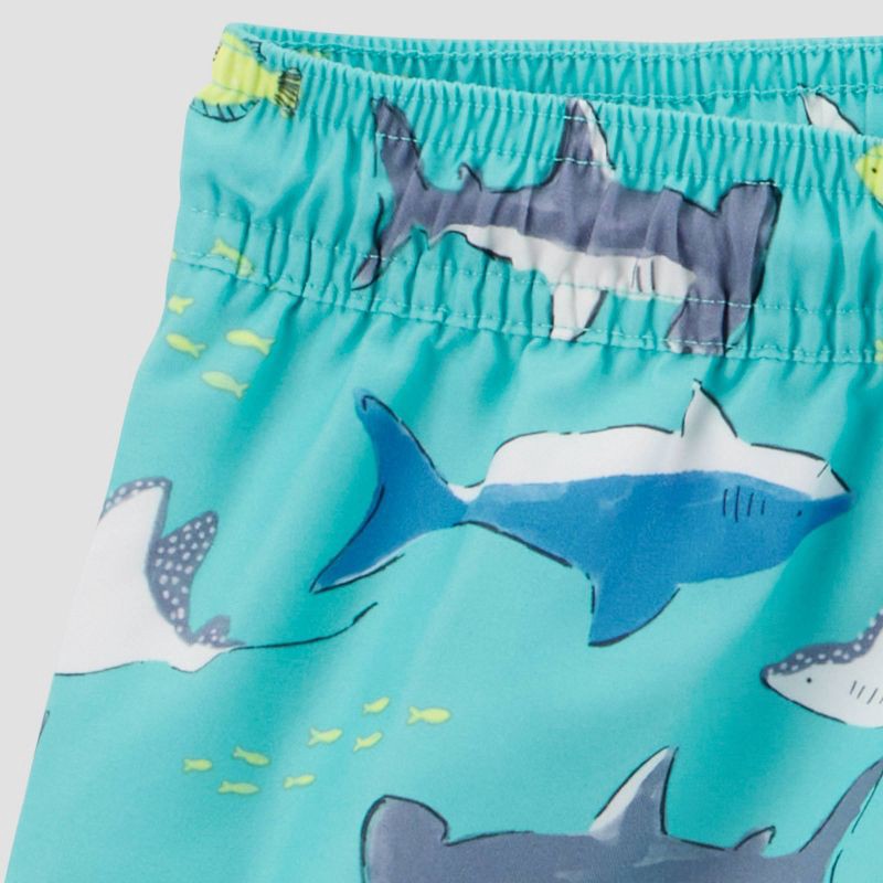 slide 4 of 4, Carter's Just One You® Toddler Boys' Long Sleeve Shark 2PC Rash Guard & Swim Trunk Set - Blue 18M, 2 ct