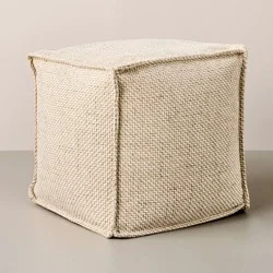 Hearth & Hand w/Magnolia Furniture Wool Pattern Square Pouf Cream - Hearth & Hand™ with Magnolia