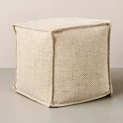 Hearth & Hand w/Magnolia Furniture Wool Pattern Square Pouf Cream - Hearth & Hand™ with Magnolia