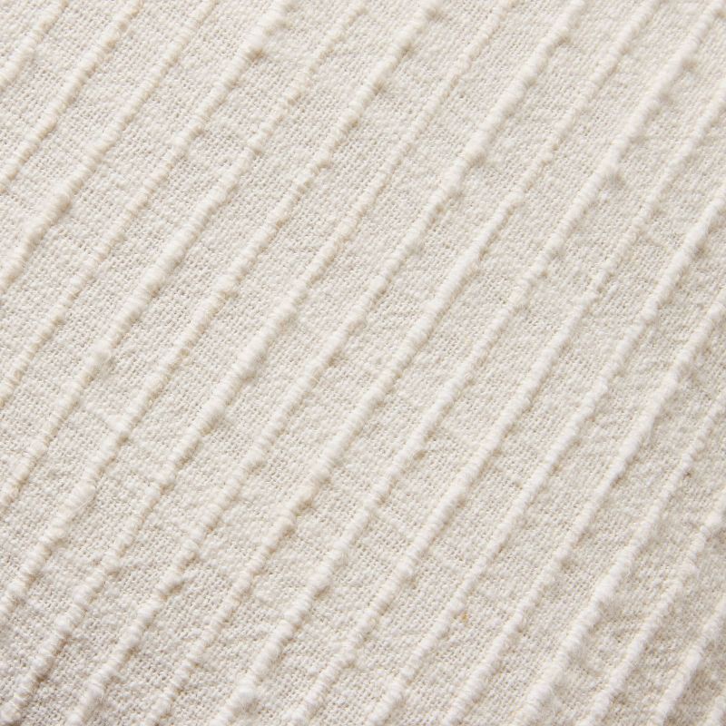 slide 3 of 4, Hearth & Hand with Magnolia 24"x24" Slub Striped Fringe Square Throw Pillow Sour Cream - Hearth & Hand™ with Magnolia, 1 ct