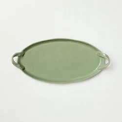 Hearth & Hand with Magnolia 16"x7.75" Ceramic Decorative Tray Green - Hearth & Hand™ with Magnolia