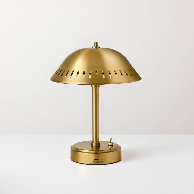 slide 4 of 6, Hearth & Hand with Magnolia Portable Table Lamp Brass (Includes LED Light Bulb) - Hearth & Hand™ with Magnolia, 1 ct