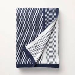 Hearth & Hand with Magnolia Knit Throw Blanket Navy - Hearth & Hand™ with Magnolia
