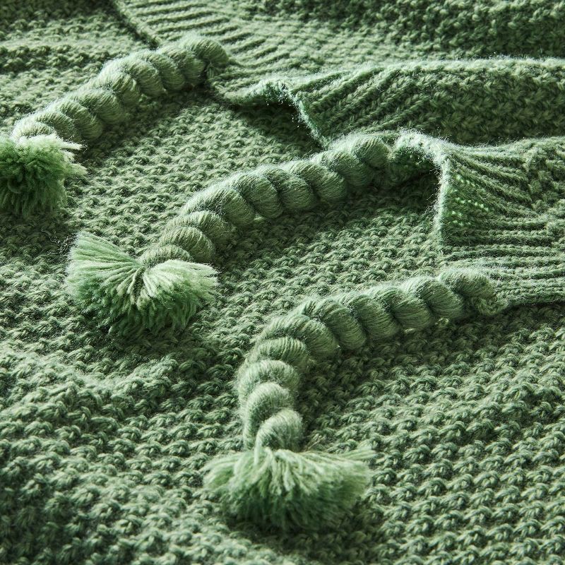 slide 3 of 3, Hearth & Hand with Magnolia Knit Throw Blanket Green - Hearth & Hand™ with Magnolia, 1 ct
