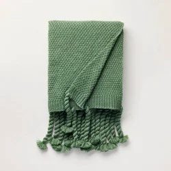 Hearth & Hand with Magnolia Knit Throw Blanket Green - Hearth & Hand™ with Magnolia