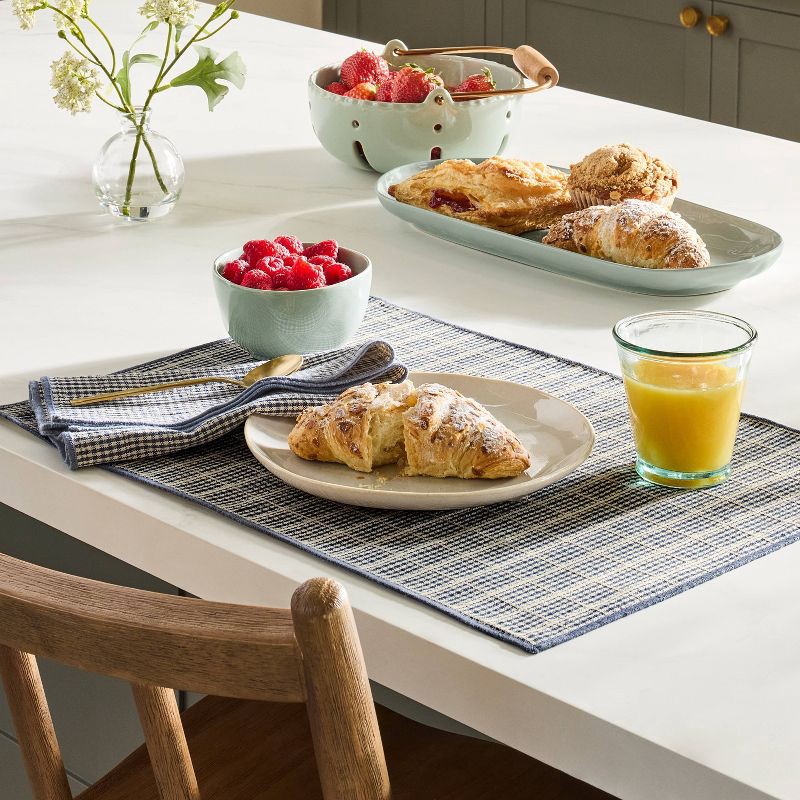 slide 2 of 3, Hearth & Hand with Magnolia Placemat Navy Plaid - Hearth & Hand™ with Magnolia, 1 ct