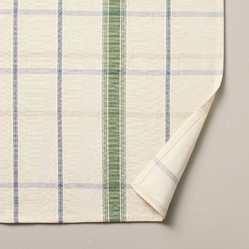 slide 3 of 3, Hearth & Hand with Magnolia 60"x84" Plaid Tablecloth Cream/Green - Hearth & Hand™ with Magnolia, 1 ct