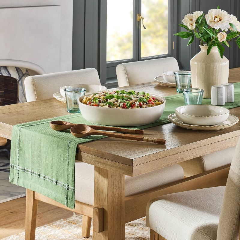 slide 2 of 3, Hearth & Hand with Magnolia 72"x14" Table Runner Green - Hearth & Hand™ with Magnolia, 1 ct