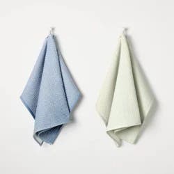 Hearth & Hand with Magnolia Set of 2 Waffle Kitchen Towels Navy/Light Green - Hearth & Hand™ with Magnolia