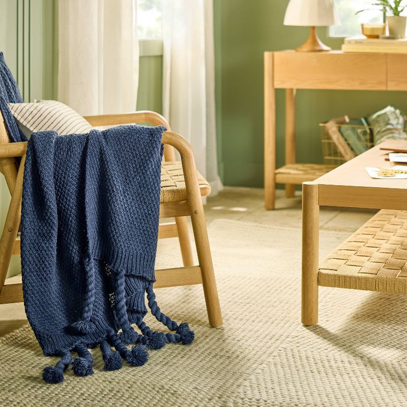 slide 2 of 3, Hearth & Hand with Magnolia Knit Throw Blanket Blue - Hearth & Hand™ with Magnolia, 1 ct