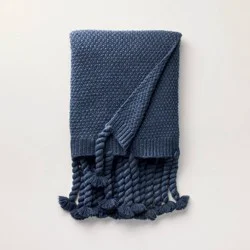 Hearth & Hand with Magnolia Knit Throw Blanket Blue - Hearth & Hand™ with Magnolia