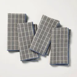 Hearth & Hand with Magnolia Set of 4 Plaid Cloth Napkins Navy - Hearth & Hand™ with Magnolia