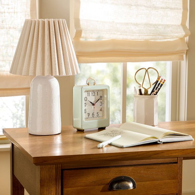 slide 3 of 4, Hearth & Hand with Magnolia Ceramic Lamp with Scallop Shade Sour Cream/Oatmeal - Hearth & Hand™ with Magnolia, 1 ct